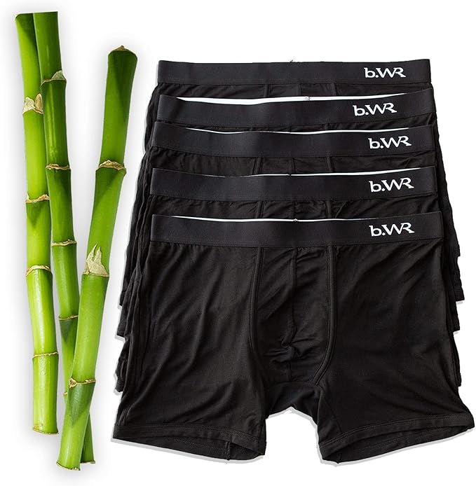 b.WR Bamboo Boxers For Men 3 or 5 Pack Bamboo Boxers Small b.WR
