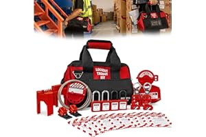 BOZZYS Portable Lockout Tagout Kit - 26 Pack OSHA Compliant | Red Loto Locks to Prevent Accidental Startup | for Valves & Breakers Lock Out Tag Out Kits Electrical