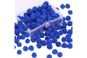BAGERLA 150 Pcs Pom Poms for Craft, 1 Inch Pom Pom Balls Poms Arts and Crafts for Creative Decorations, Blue Pompoms for Crafts DIY Projects