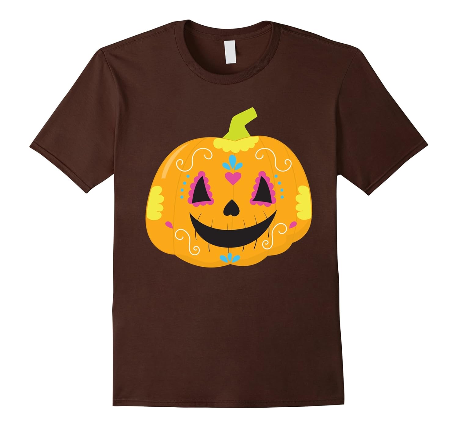 Cute Funny Unique Sugar Skull Halloween Pumpkin Gift T-Shirt-ANZ