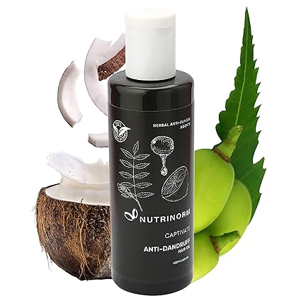 Nutrinorm Captivate Anti Dandruff Hair Oil with Neem and Lemon- Enriched with Olive oil