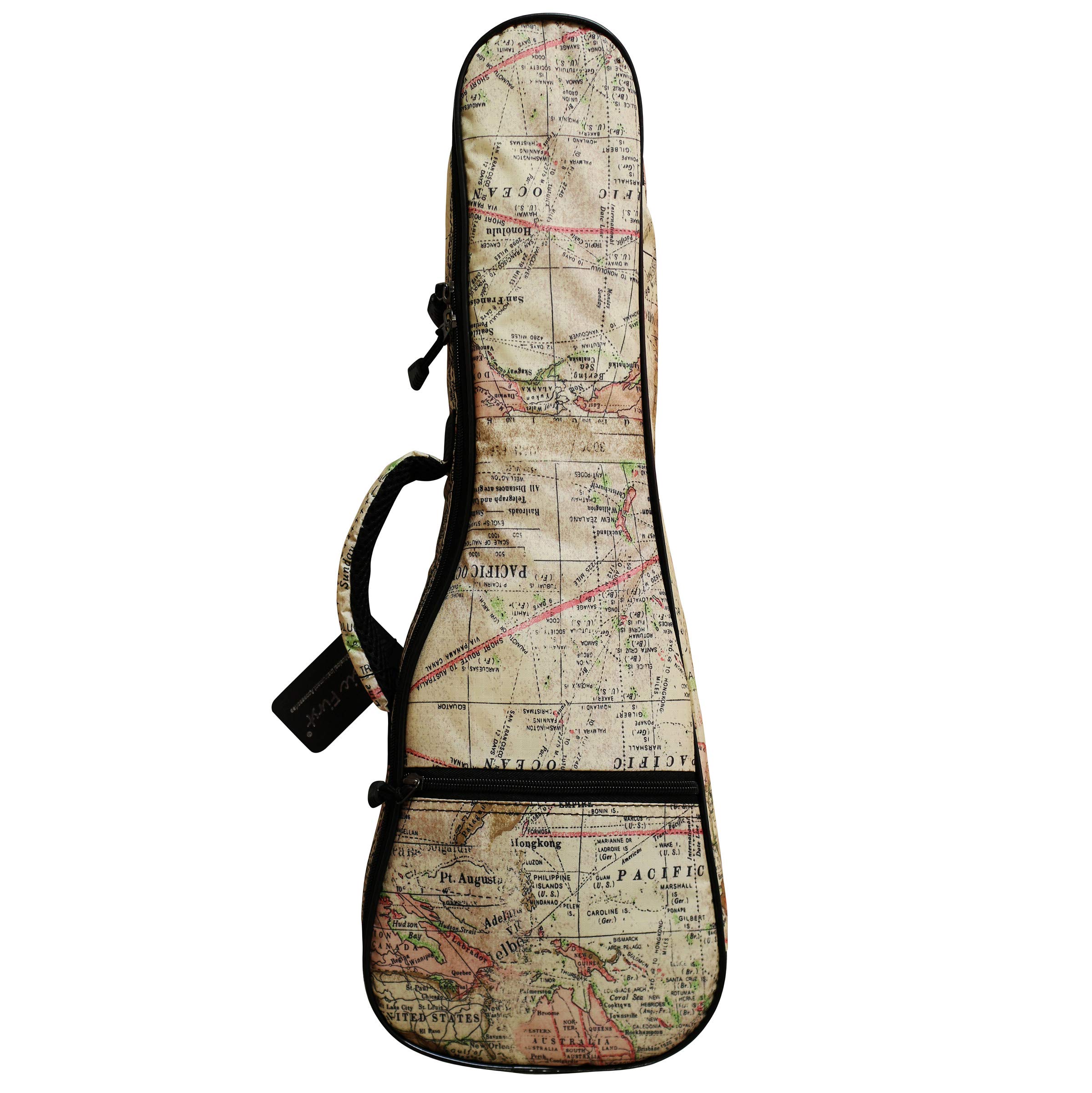 MUSIC FIRST Original Design"Ancient Map" Waterproof ukulele case ukulele bag ukulele cover, New Arrial (Fit for 23~24 inch Concert Ukulele)