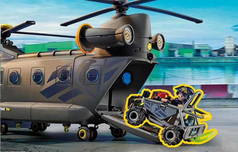 City Action 71149 Forças Especiais Banana Helicopter, com módulo de luz e som, Brinquedos para crianças a partir dos 5 anos