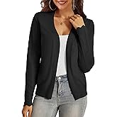 VOIANLIMO Womens Cardigan Lightweight Open Front Knit Long Sleeve Cardigans Sweaters for Women