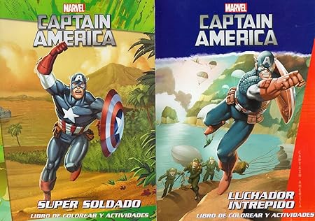Amazon Marvelキャプテンアメリカ 公式ライセンスbilingual スペイン語英語 カラーリングブックセット 2パック ぬりえ おもちゃ