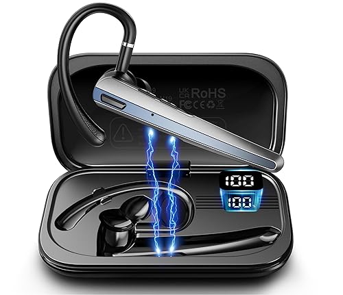 ICOMTOFIT Bluetooth Headset with Microphone, Wireless Earpiece