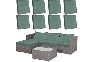 8 Pcs Patio Outdoor Cushion Covers, Stretch Sofa Couch Cushion Cover, Replacement Couch Slipcover for Sofa Seat Chair Porch F