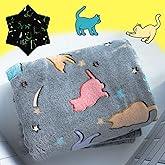 Christmas Best Gift Glow in The Dark Cute Cat Throw Blanket with Storage Bag, Soft Throw Blanket for Girls Boys, Birthday, Girls Blanket Kids Blanket,Day Care Home Travel Use,50