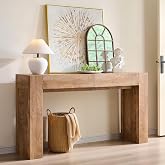 OKD 63" Console Table with Drawers, Thick Block Entryway Table, Light Oak | 2 Large Storage Drawers, Sofa Table Behind Couch, Entryway Console Table, Hallway Table for Living Room &amp; Foyer