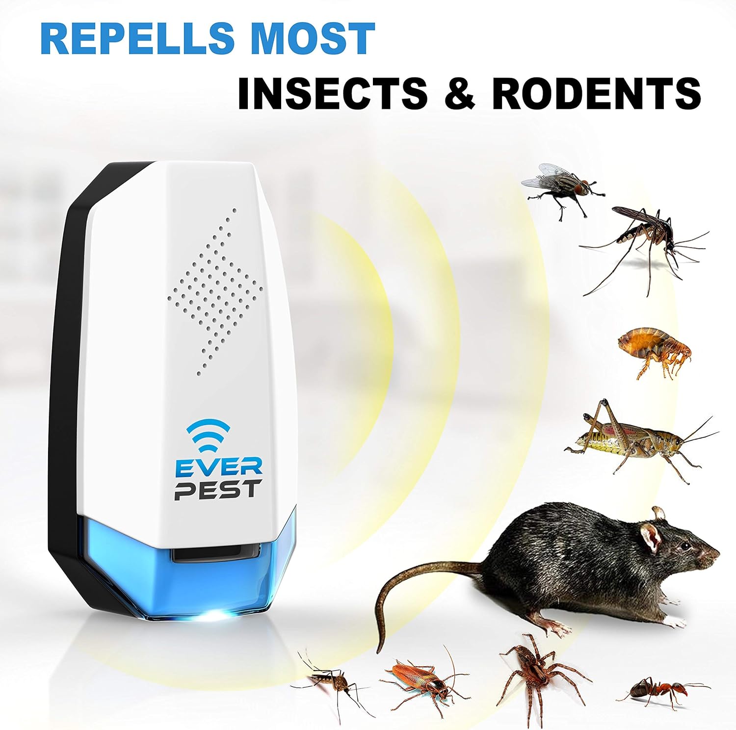 Pest Control Ultrasonic Pest Control- Electronic Waves Ultrasonic Pest Repeller Indoor Plug in for Mice Mosquito Bugs Squirrel German Roach Fly Flea Rats Ant Cockroaches 2 Pack : Garden & Outdoor
