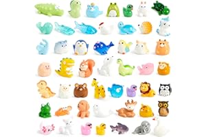 JOYIN 50 Pcs Mini Resin Animals Figures, Mix Resin Animal Figurines for Cute Garden Decorations, Slime Charms for Crafts, DIY