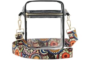 WEIMZC Clear Crossbody Bag Stadium Approved,Adjustable Shoulder Strap Clear Crossbody Purse for Concerts,Sports Events