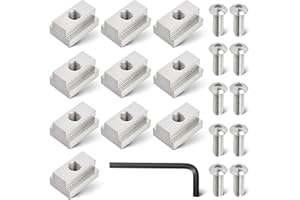 RED WOLF Thread 3/8"-16 T-Slot Nut Button Socket Cap Screw 10 Pack for Toyota Tundra Tacoma Pickup Truck Cargo Bed Rail Deck 