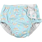i Play Girls Reusable Absorbent Baby Swim Diapers Aqua Rainbows 12 Months