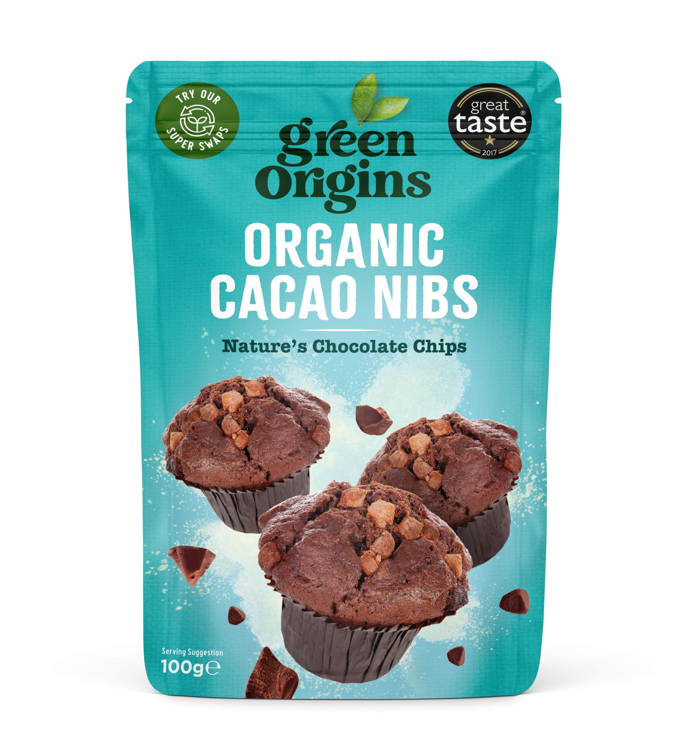 Green Origins Organic Cacao Nibs, Raw 90g