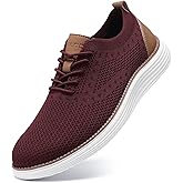 VILOCY Men's Casual Dress Sneakers Lace-Up Oxfords Business Mesh Breathable Walking Shoes Tennis Comfortable