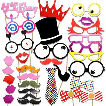 Cooloo Photo Booth Props Diy Kit For Birthday Party Pack Of 31 Various Colors Of Mustache Glasses Frames Ties Lips Crown Pipe Eyes Hat And Happy Birthday Sign Home Kitchen Event Party Supplies Pcgioielli Com Cooloo Photo Booth Props Diy Kit For Birthday Party Pack Of 31 Various Colors Of Mustache Glasses Frames Ties Lips Crown Pipe Eyes Hat And Happy Birthday Sign Home Kitchen Event Party Supplies Pcgioielli Com