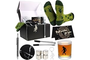 SAIWEILAI ONLINE 12 Pieces Big Foot Gift for Men Sasquatch Gifts for Men Sasquatch Lovers Gift Box Set with Whiskey Cup Set