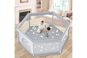 besuhot Baby Playpen 65x65 Inch, Large PlayPen for Babies and Toddlers Hexagonal Type Baby Play Yards for Toddlers Infants