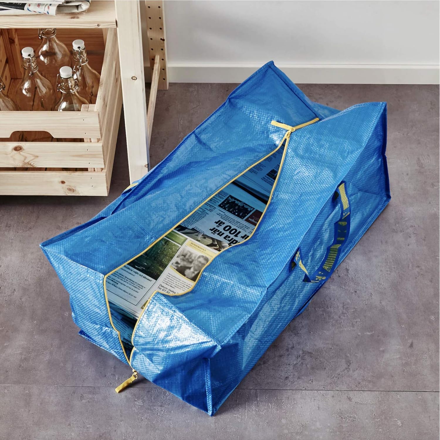 Ikea Frakta Storage Bag Blue SET OF 3 791916516555 eBay