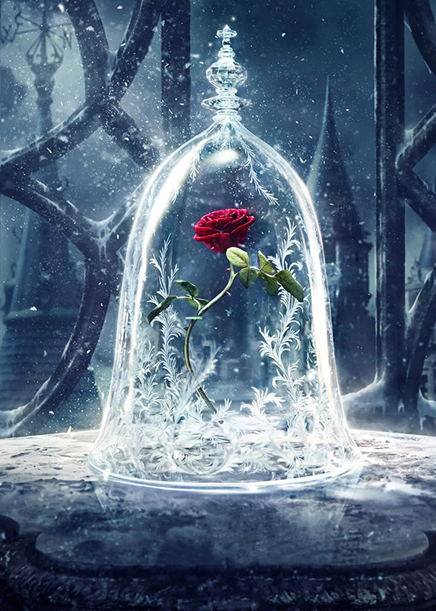 O&BTRC01 Diamond Art Kits - Rose Diamond Painting Kit for Adults,Flower Gem Art for Adult,5D Diamond Art Painting Kits 30X40cm