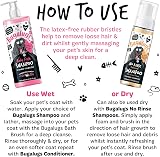 BUGALUGS Bath Brush & Cat Dog Grooming Brush 2 Pack Black view 6