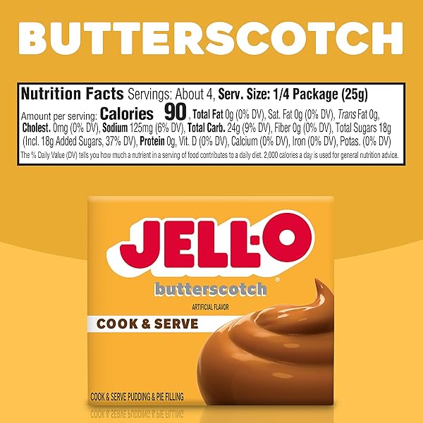 JELL-O COOK & SERVE BUTTERSCOTCH PUDDING & PIE FILLING MIX, 3.5 OZ BOX