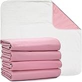DMI Washable Underpads for Adults, Waterproof and Reusable Bed Pads for Juvenile Incontinence, Caregiving, Nursing, Hospitals, and Home Use, 34″x 36″, 4 Count (Pack of 1)