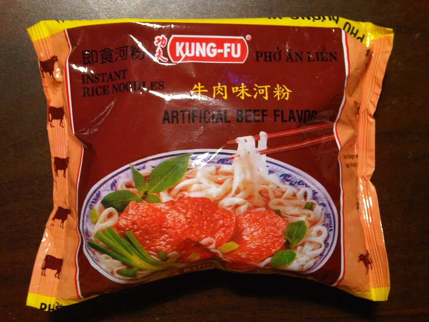 Kungfu Instant Rice Noodles (Artificial Beef Flavor) for 10 Bags Asian Noodles