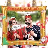 POPOYU Inflatable Christmas Photo Booth with 38 Props for Parties view 5