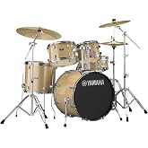 Yamaha Rydeen 5-Piece Drum Set With 20" Bass Drum, Floor Tom, 2 Toms With Ball Clamp And Wood Snare Drum, Champagne Glitter