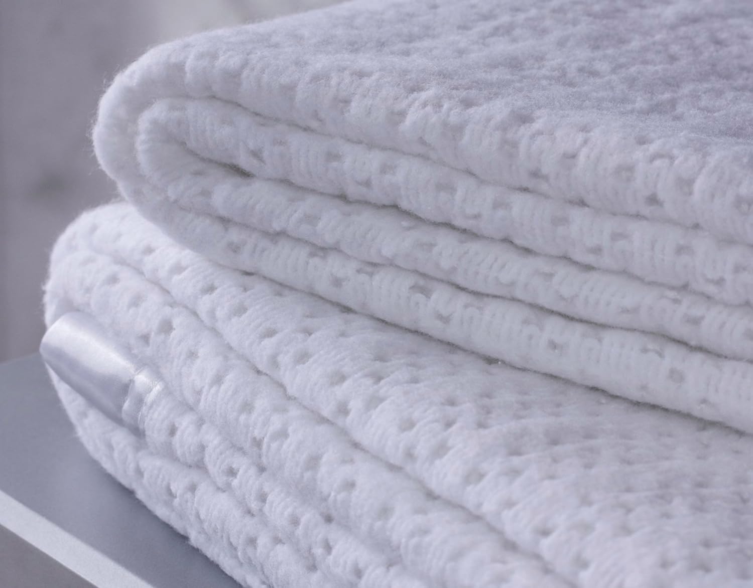 satin edged cellular baby blanket