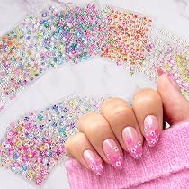 Amazon.com: Flower Nail Art Stickers- 30 Sheets Colorful Floral ...