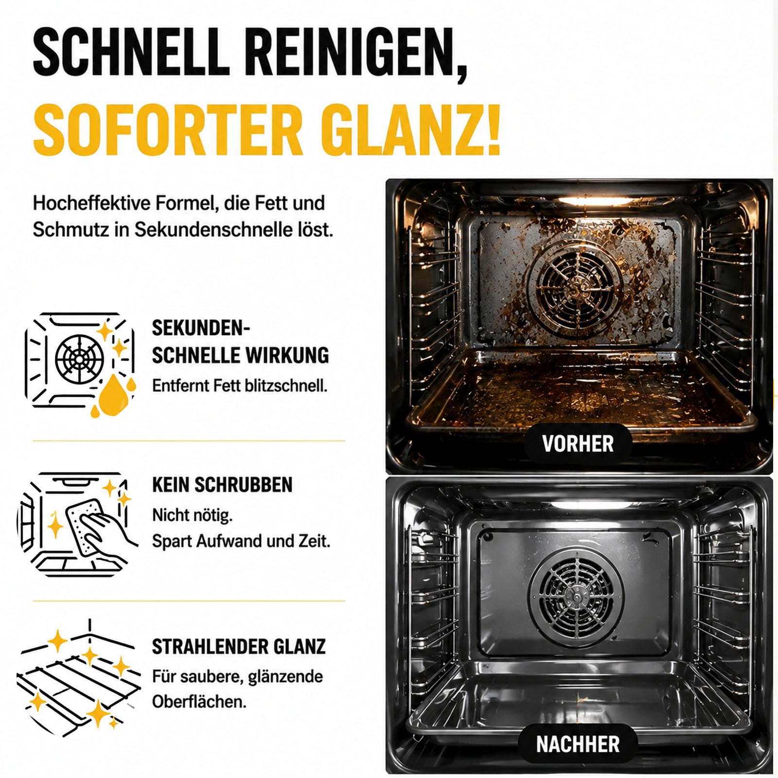120ML Grillreiniger Extra Stark, Backofenreiniger & KüChenreiniger, Gegen Eingebranntes Fett & öL, Backofen Herdplatte Grill (2PCS) 3