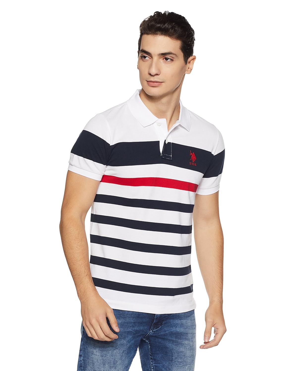 us polo association men's striped regular fit polo