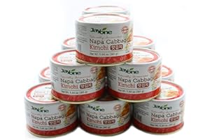 JAYONE Korean Canned Kimchi, Napa Cabbage Kimchi, Naturally Fermented, Non-GMO, No preservatives, No additives- (5.64oz x 12)