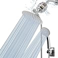 NearMoon Filtered Shower Combo - 8 Inch Rain Shower Head & 5-Setting Handheld, With Hose & Filter Cartridge, Chrome