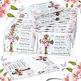 PerKoop 100 Packs Tissues Travel Size Disposable Pocket Facial Tissues Bulk, 3 Ply, Travel Wedding Guest School Wallet Purse Home Supplies(White Bible Cross)