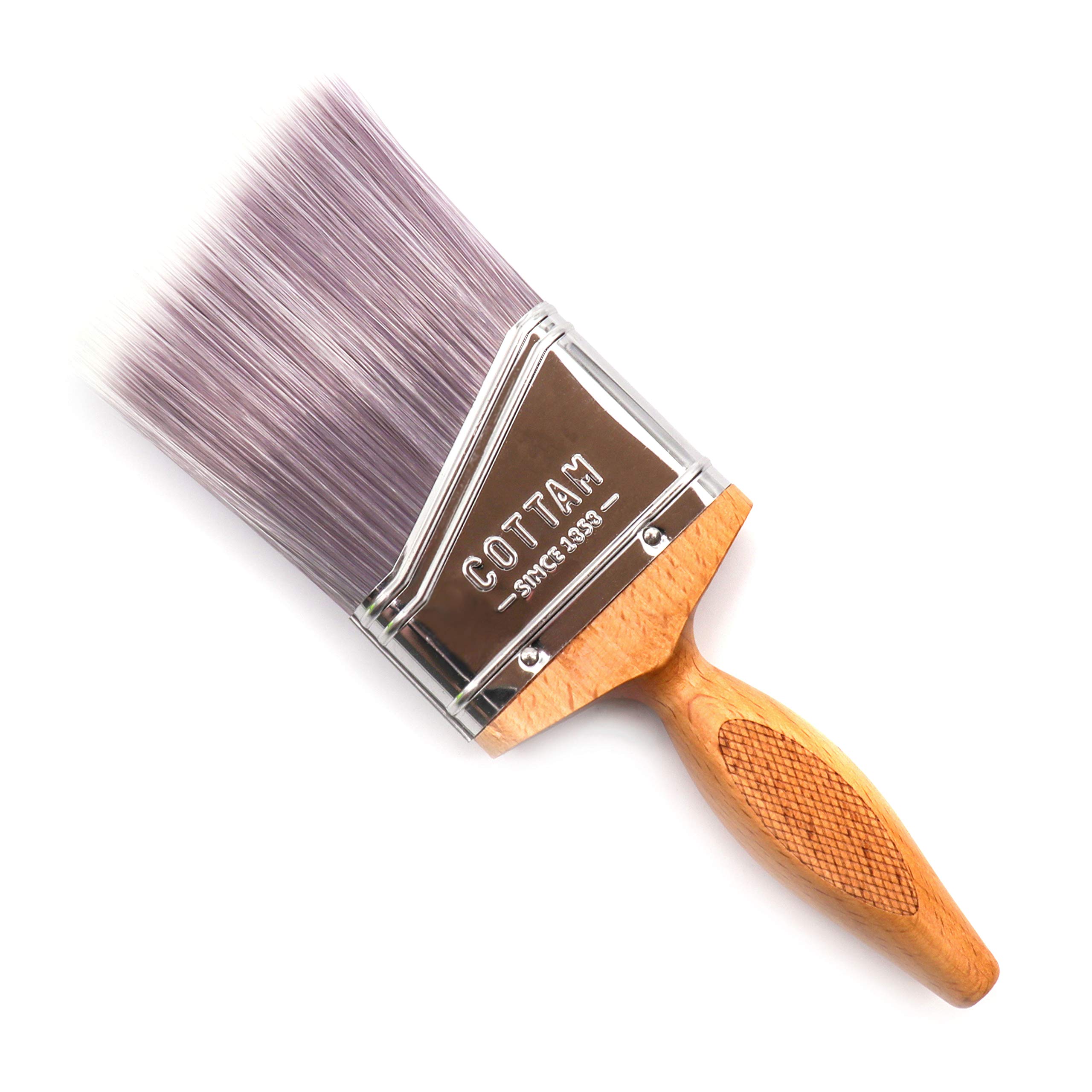 COTTAM Cutting In Paint Brush (2.5") - Short Handled, Angled Paint Brush for Cutting In & Edging Corners While Painting and Decorating
