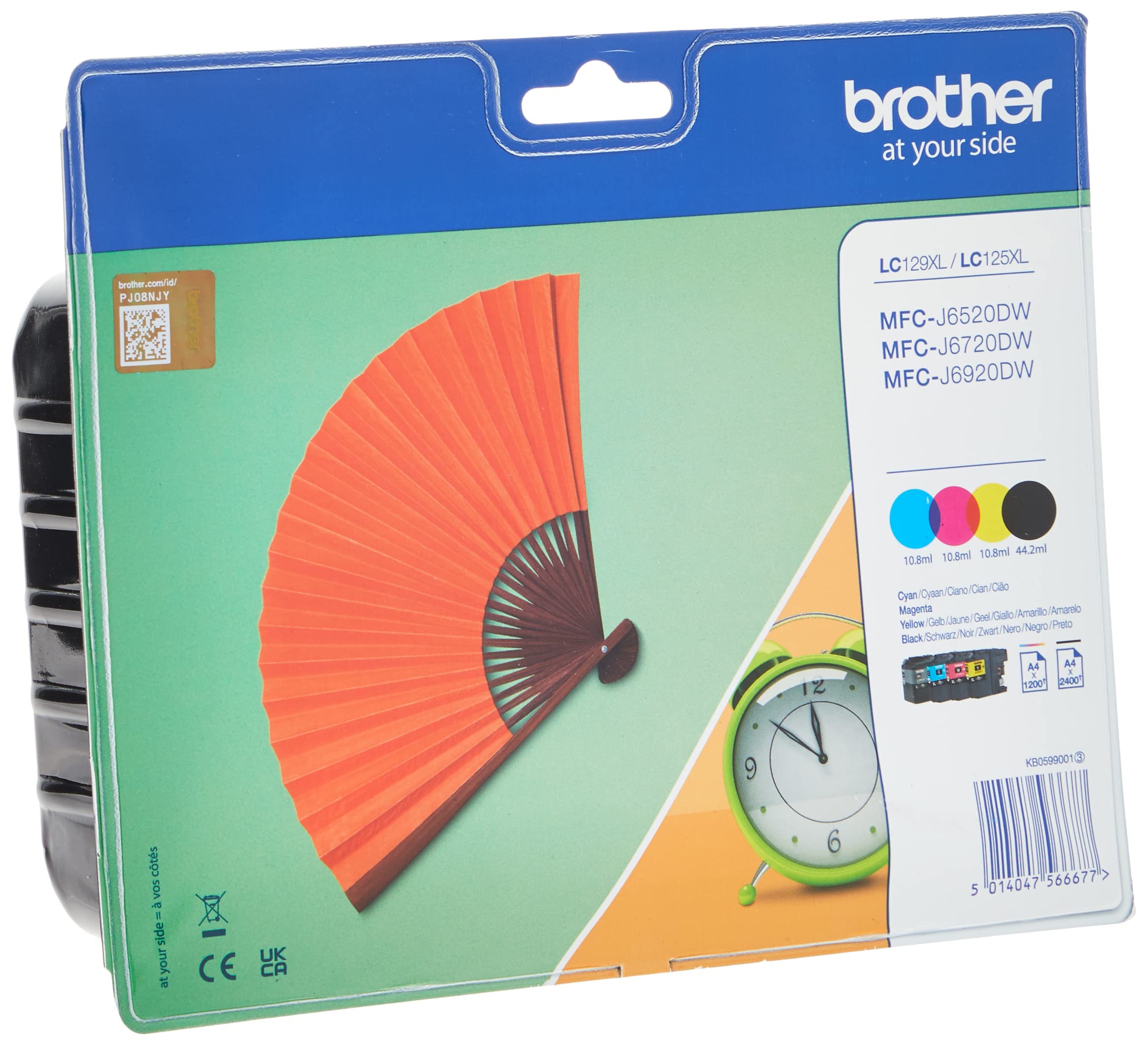 Brother LC129XL/LC125XL -Tintenpatronen, Super High und Standard, Brother Original Verbrauchsmaterial, Cyan / Magenta / Gelb / Schwarz, Multi-Pack