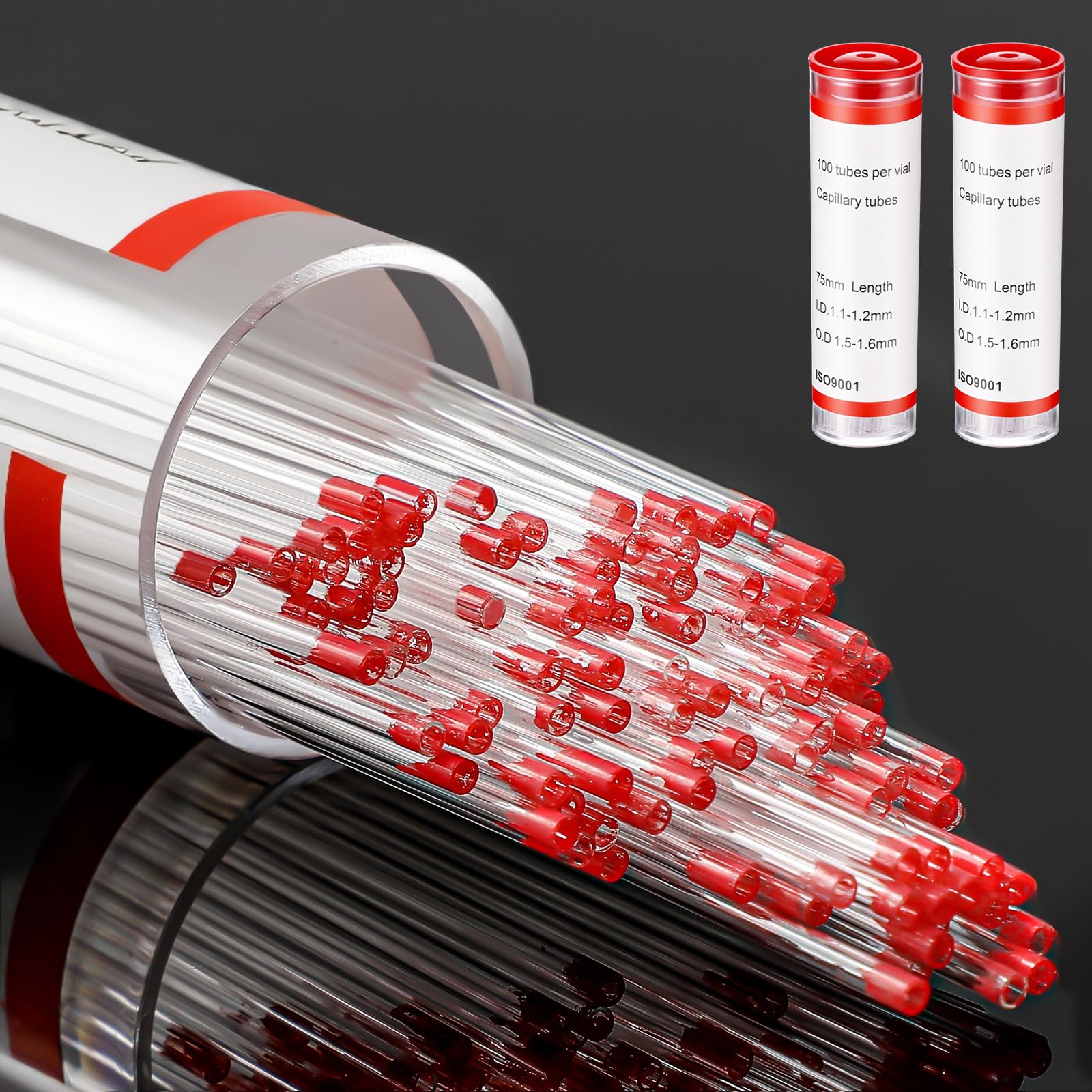 Photo 1 of Reallnaive 200 Pcs Glass Capillary Tubes 75 mm Micro Pipette Capillary Transfer Tube with 1.1 ID and 1.5 OD for Lab TLC Spotting