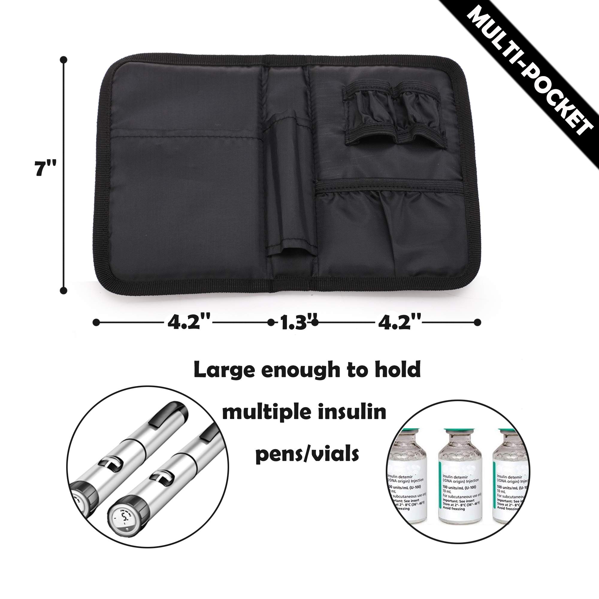 apollo walker Insulin Cooler Travel Case Diabetic Medication Cooler with Ice Packs and Insulation Liner