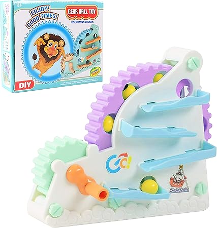 Amazon パズル組み立ておもちゃ マーブルラン 3歳以上の幼児向け持続可能なおもちゃ Stem発達教育玩具 子供のステッカー付き ギアボールドロップおもちゃ 男の子と女の子へのギフトに スロープトイ おもちゃ