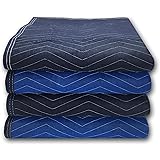 uBoxes 4 Supreme Woven Moving Blankets 72 x 80" Heavy Duty 85# , Blue - A0080HP04