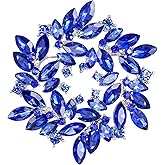 BriLove Austrian Crystal Rhinestone Elegant Flower Marquise Wreath Brooches for Women