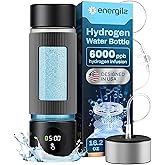 Energilz Hydrogen Water Bottle | 16.2 oz (480 ml) Hydrogen Water Generator | 6000 PPB Hydrogenator Machine | SPE/PEM Ionizer Generator (Black)
