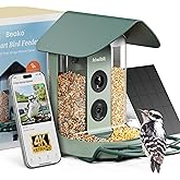 Beako™ Smart Bird Feeder with 4K Camera Solar Powered for Outdoors - UHD Live Stream for Birdwatching, AI Identification 10,000+ Bird Species, Real-Time Motion Detection, Ideal Gift for BirdLovers