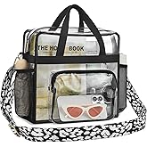 Bagenius Clear Tote Bag Stadium Approved, 12x6x12 Game Day Clear Satchel Bag with Shoulder Strap for Concert Work and Sports