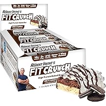 FITCRUNCH Snack Size Protein Bars, World&rsquo;s Only 6-Layer Baked Bar, Just 3g of Sugar &amp; Soft Cake Core (9 Count, Milk &amp; Cookies