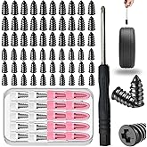 60PCS Tire Repair Rubber Nails Kit with, Tire Repair Rubber Nail, Screw in Tire Repair Kit Tire Repair Screws Vacuum Tire Rep